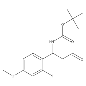 tert-butyl N-[(1S)-1-(2-fluoro-4-methoxyphenyl)-3-oxopropyl]carbamate Structure