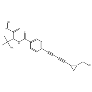 3-amino-N-hydroxy-2-[(4-{4-[2-(hydroxymethyl)cyclopropyl]buta-1,3-diyn-1-yl}phenyl)formamido]-3-methylbutanamide结构式