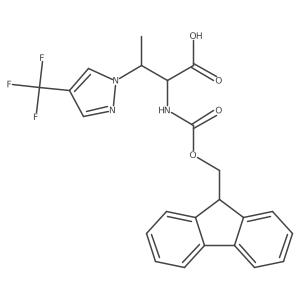 2-({[(9H-fluoren-9-yl)methoxy]carbonyl}amino)-3-[4-(trifluoromethyl)-1H-pyrazol-1-yl]butanoic acid结构式