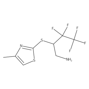 3,3,4,4,4-Pentafluoro-2-[(4-methyl-1,3-thiazol-2-yl)sulfanyl]butan-1-amine结构式