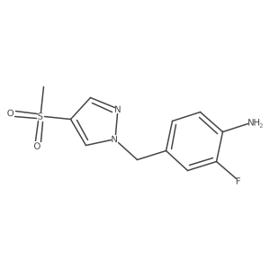 2-fluoro-4-[(4-methanesulfonyl-1H-pyrazol-1-yl)methyl]aniline结构式