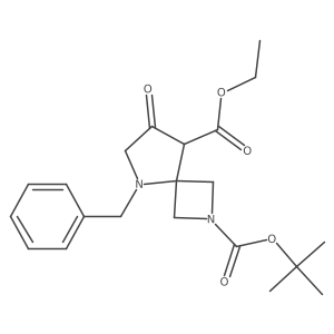 2-tert-Butyl 8-ethyl 5-benzyl-7-oxo-2,5-diazaspiro[3.4]octane-2,8-dicarboxylate结构式