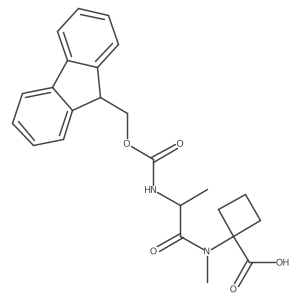 1-[(2S)-2-({[(9H-fluoren-9-yl)methoxy]carbonyl}amino)-N-methylpropanamido]cyclobutane-1-carboxylic acid结构式