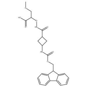 2-({[3-({[(9H-fluoren-9-yl)methoxy]carbonyl}amino)cyclobutyl]formamido}oxy)-3-methoxypropanoic acid Structure