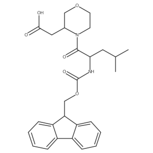 2-{4-[(2S)-2-({[(9H-fluoren-9-yl)methoxy]carbonyl}amino)-4-methylpentanoyl]morpholin-3-yl}acetic acid Structure