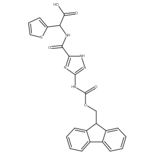 2-{[5-({[(9H-fluoren-9-yl)methoxy]carbonyl}amino)-1H-1,2,4-triazol-3-yl]formamido}-2-(thiophen-2-yl)acetic acid结构式