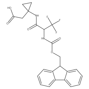 2-{1-[2-({[(9H-fluoren-9-yl)methoxy]carbonyl}amino)-3,3,3-trifluoropropanamido]cyclopropyl}acetic acid Structure