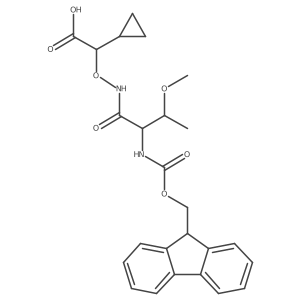 2-cyclopropyl-2-{[2-({[(9H-fluoren-9-yl)methoxy]carbonyl}amino)-3-methoxybutanamido]oxy}acetic acid结构式