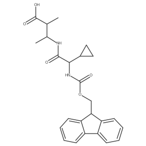 3-[2-cyclopropyl-2-({[(9H-fluoren-9-yl)methoxy]carbonyl}amino)acetamido]-2-methylbutanoic acid Structure