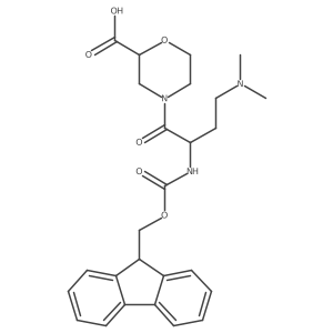 4-[4-(dimethylamino)-2-({[(9H-fluoren-9-yl)methoxy]carbonyl}amino)butanoyl]morpholine-2-carboxylic acid结构式