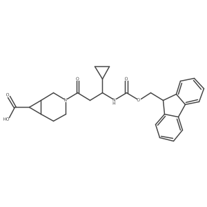 3-[3-cyclopropyl-3-({[(9H-fluoren-9-yl)methoxy]carbonyl}amino)propanoyl]-3-azabicyclo[4.1.0]heptane-7-carboxylic acid Structure