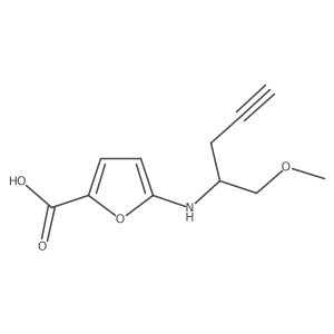 5-[(1-Methoxypent-4-yn-2-yl)amino]furan-2-carboxylic acid结构式