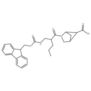 2-{2-[({[(9H-fluoren-9-yl)methoxy]carbonyl}amino)methyl]pentanoyl}-2-azabicyclo[2.1.1]hexane-5-carboxylic acid结构式