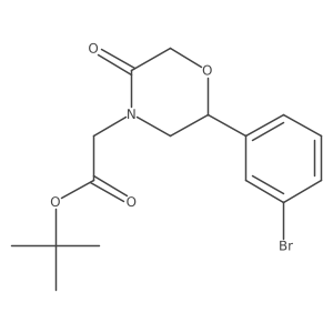 Tert-butyl 2-(2-(3-bromophenyl)-5-oxomorpholino)acetate Structure