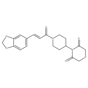 (E)-4-(1-(3-(benzo[d][1,3]dioxol-5-yl)acryloyl)piperidin-4-yl)morpholine-3,5-dione Structure