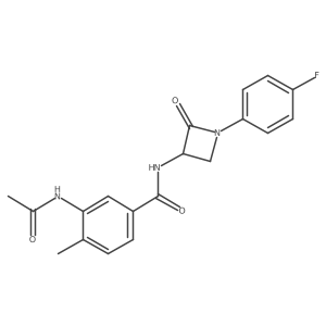 3-Acetamido-N-[1-(4-fluorophenyl)-2-oxoazetidin-3-yl]-4-methylbenzamide结构式