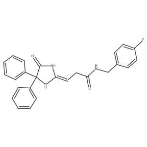 N-(4-Fluorobenzyl)-2-((4-oxo-5,5-diphenyl-4,5-dihydro-1H-imidazol-2-yl)amino)acetamide结构式