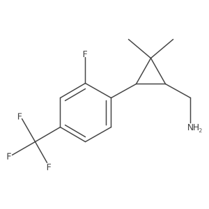 rac-[(1R,3R)-3-[2-fluoro-4-(trifluoromethyl)phenyl]-2,2-dimethylcyclopropyl]methanamine结构式