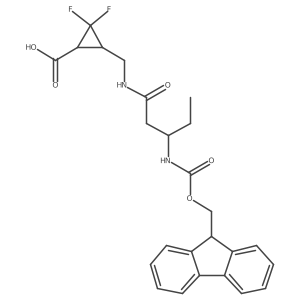 (1RS,3SR)-3-{[(3S)-3-({[(9H-fluoren-9-yl)methoxy]carbonyl}amino)pentanamido]methyl}-2,2-difluorocyclopropane-1-carboxylic acid Structure
