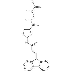 rac-3-{1-[(1R,3S)-3-({[(9H-fluoren-9-yl)methoxy]carbonyl}amino)cyclopentyl]-N-methylformamido}-2-methylpropanoic acid Structure