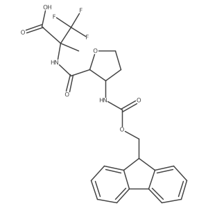 rac-2-{[(2R,3S)-3-({[(9H-fluoren-9-yl)methoxy]carbonyl}amino)oxolan-2-yl]formamido}-3,3,3-trifluoro-2-methylpropanoic acid Structure