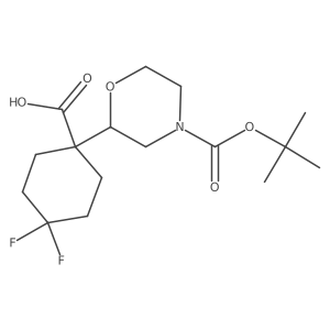 1-{4-[(Tert-butoxy)carbonyl]morpholin-2-yl}-4,4-difluorocyclohexane-1-carboxylic acid结构式