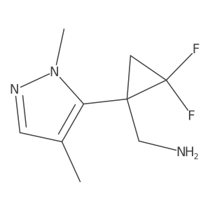 [1-(1,4-dimethyl-1H-pyrazol-5-yl)-2,2-difluorocyclopropyl]methanamine结构式