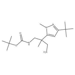 tert-butyl N-[3-amino-2-(3-tert-butyl-1-methyl-1H-pyrazol-5-yl)-2-methylpropyl]carbamate结构式