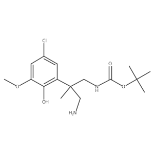tert-butyl N-[3-amino-2-(5-chloro-2-hydroxy-3-methoxyphenyl)-2-methylpropyl]carbamate结构式