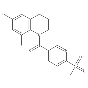 (6-Fluoro-8-methyl-3,4-dihydro-2H-quinolin-1-yl)-(6-methylsulfonylpyridin-3-yl)methanone结构式