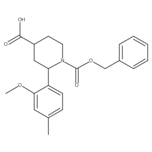 1-((Benzyloxy)carbonyl)-2-(2-methoxy-4-methylphenyl)piperidine-4-carboxylic acid Structure