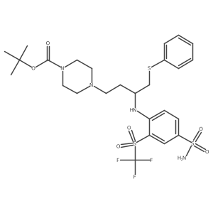 tert-butyl (R)-4-(4-(phenylthio)-3-((4-sulfamoyl-2-((trifluoromethyl)sulfonyl)phenyl)amino)butyl)piperazine-1-carboxylate结构式