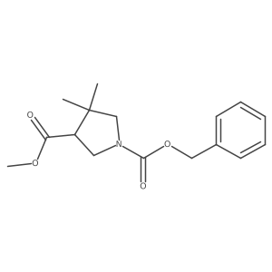 1-Benzyl 3-methyl 4,4-dimethylpyrrolidine-1,3-dicarboxylate结构式