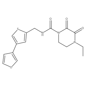 4-Ethyl-N-[[4-(furan-3-yl)thiophen-2-yl]methyl]-2,3-dioxopiperazine-1-carboxamide结构式