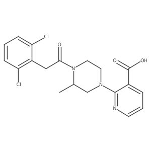 2-[(3S)-4-[2-(2,6-dichlorophenyl)acetyl]-3-methylpiperazin-1-yl]pyridine-3-carboxylic acid结构式