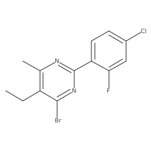 4-Bromo-2-(4-chloro-2-fluorophenyl)-5-ethyl-6-methylpyrimidine结构式