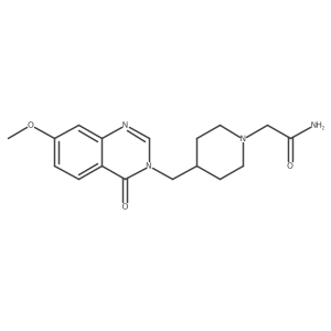 2-{4-[(7-Methoxy-4-oxo-3,4-dihydroquinazolin-3-yl)methyl]piperidin-1-yl}acetamide Structure