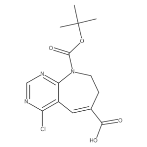 9-[(tert-butoxy)carbonyl]-4-chloro-7H,8H,9H-pyrimido[4,5-b]azepine-6-carboxylic acid结构式