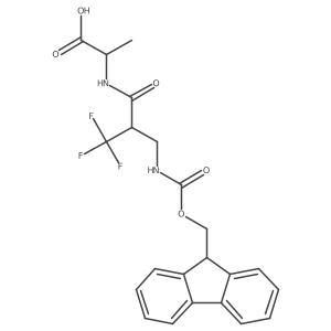(2S)-2-{2-[({[(9H-fluoren-9-yl)methoxy]carbonyl}amino)methyl]-3,3,3-trifluoropropanamido}propanoic acid结构式