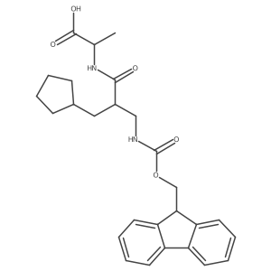 (2S)-2-[2-(cyclopentylmethyl)-3-({[(9H-fluoren-9-yl)methoxy]carbonyl}amino)propanamido]propanoic acid结构式