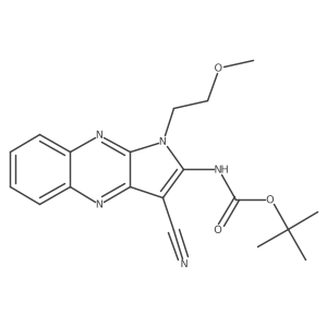 tert-butyl N-[3-cyano-1-(2-methoxyethyl)-1H-pyrrolo[2,3-b]quinoxalin-2-yl]carbamate结构式