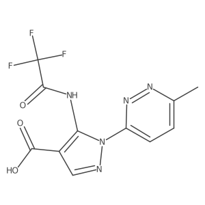 1-(6-methylpyridazin-3-yl)-5-(2,2,2-trifluoroacetamido)-1H-pyrazole-4-carboxylic acid Structure
