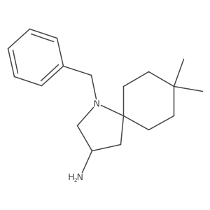 1-Benzyl-8,8-dimethyl-1-azaspiro[4.5]decan-3-amine结构式