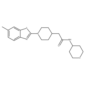 2-[1-(6-methyl-1,3-benzothiazol-2-yl)piperidin-4-yl]-N-(oxan-4-yl)acetamide结构式
