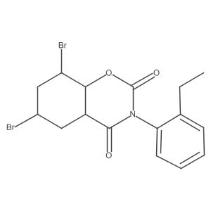 6,8-Dibromo-3-(2-ethylphenyl)-4a,5,6,7,8,8a-hexahydrobenzo[e][1,3]oxazine-2,4-dione Structure