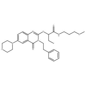 N-(3-methoxypropyl)-2-{[6-(morpholin-4-yl)-4-oxo-3-(2-phenylethyl)-3,4-dihydroquinazolin-2-yl]sulfanyl}butanamide结构式
