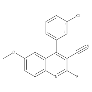 3-Quinolinecarbonitrile,4-(3-chlorophenyl)-2-fluoro-6-methoxy- Structure