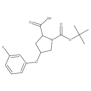 (2S,4S)-1-(Tert-butoxycarbonyl)-4-(3-fluoro-phenoxy)-2-pyrrolidinecarboxylic acid Structure