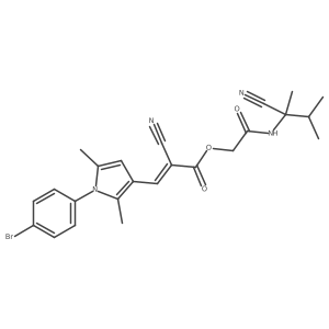 [(1-cyano-1,2-dimethylpropyl)carbamoyl]methyl 3-[1-(4-bromophenyl)-2,5-dimethyl-1H-pyrrol-3-yl]-2-cyanoprop-2-enoate Structure
