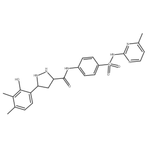 5-(2-hydroxy-3,4-dimethylphenyl)-N-[4-[(4-methylpyrimidin-2-yl)sulfamoyl]phenyl]pyrazolidine-3-carboxamide Structure
